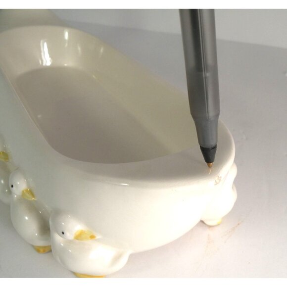 Fitz and Floyd Ceramic Duck/Goose Serving Vessel With Ducklings/Goslings For Tre - Picture 9 of 9